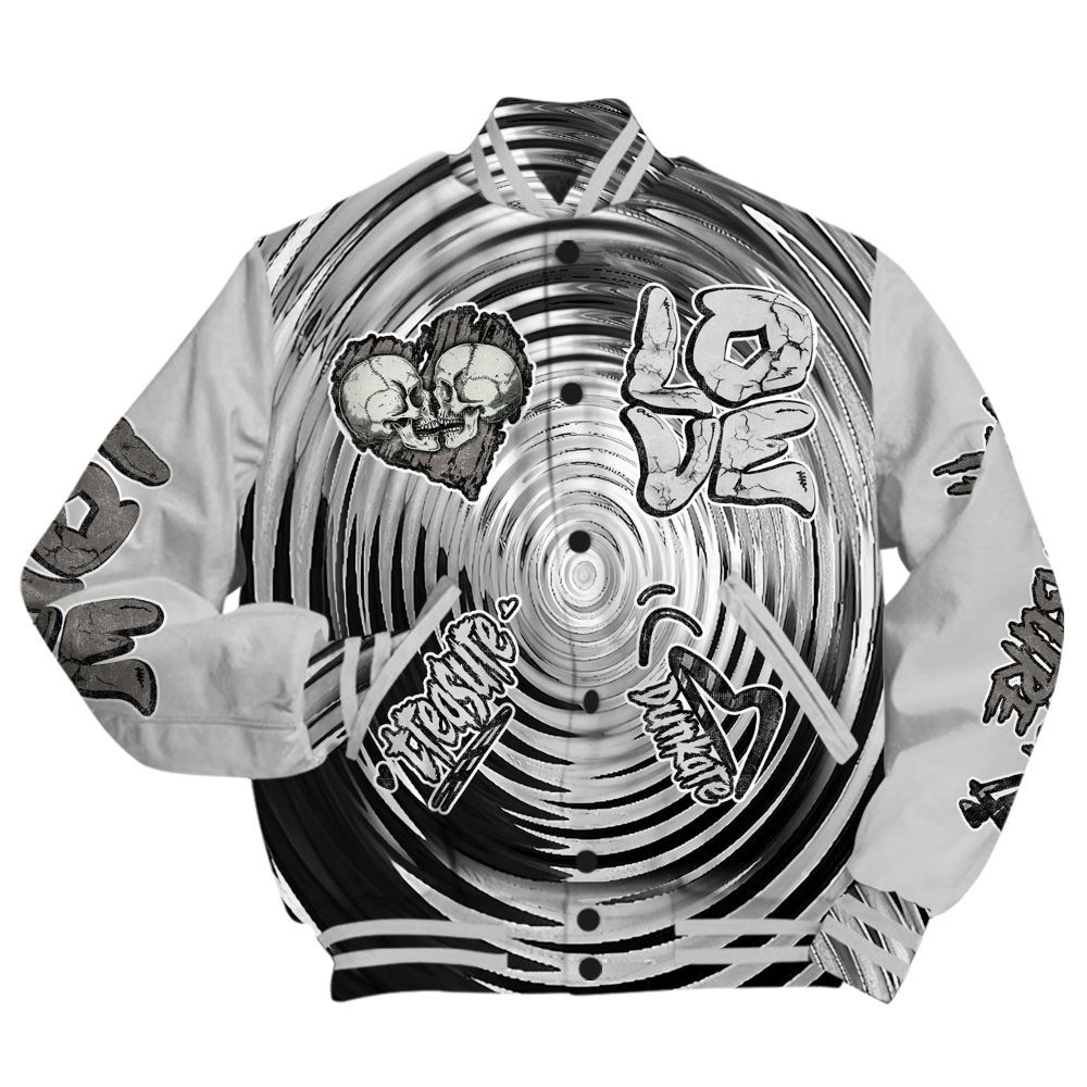Varsity Jacket To Match Air Foamposite Cat Eye - Skull Bear All Over Print