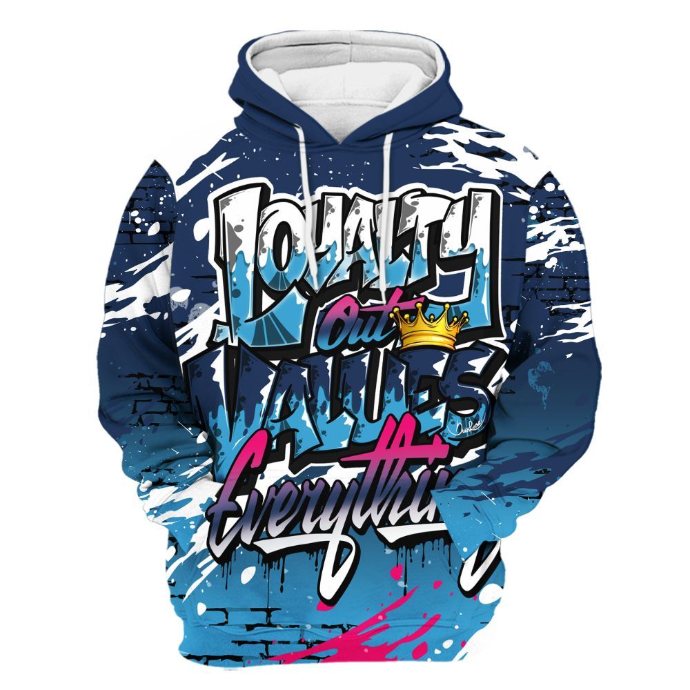 Hoodie To Match Air Max 180 University Blue - Values Of Loyalty Drip All Over Print