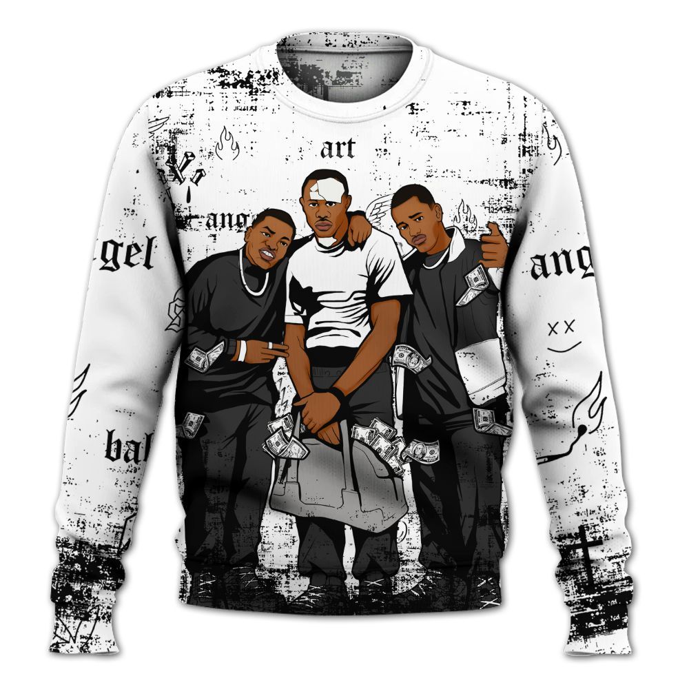 Sweatshirt To Match OG Steel Grey 10s - Paid In Full Money All Over Print