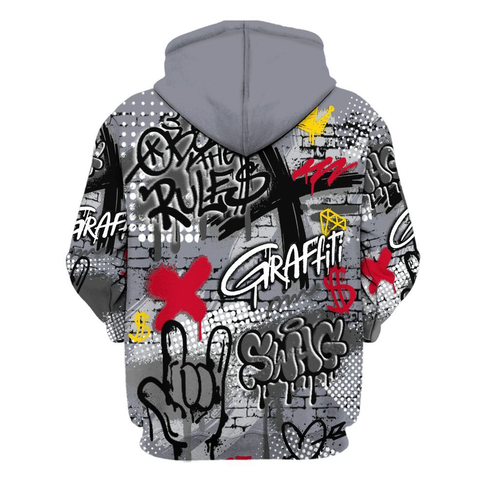 Hoodie To Match Retro Black Flint 13s - True It Real Graffiti Streetwear All Over Print