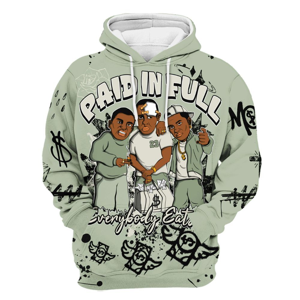 Hoodie To Match Seafoam Sail 4s - Everybody Paid In Full Crayon All Over Print