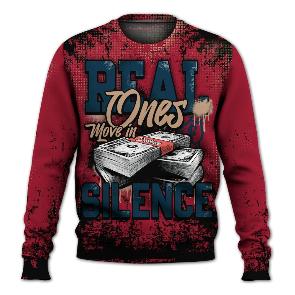 Sweatshirt To Match Mid Multi Color 2022 1s - Move In Silence Money Street Retro All Over Print