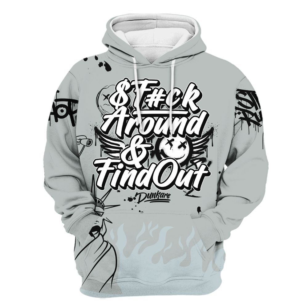 Hoodie To Match Black Wolf Grey 12s - Graphic Fck Around Find Out All Over Print