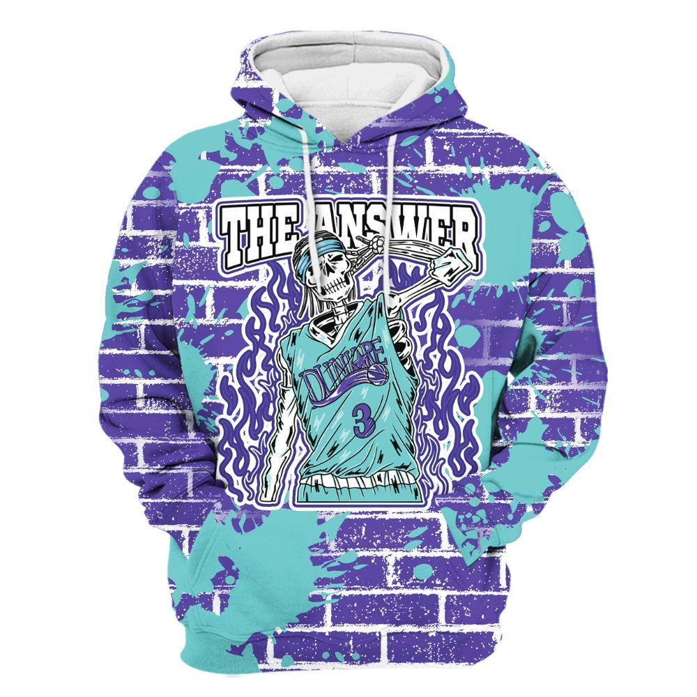 Hoodie To Match Low Hornets 1s - Allen Answer Skeleton Brick All Over Print