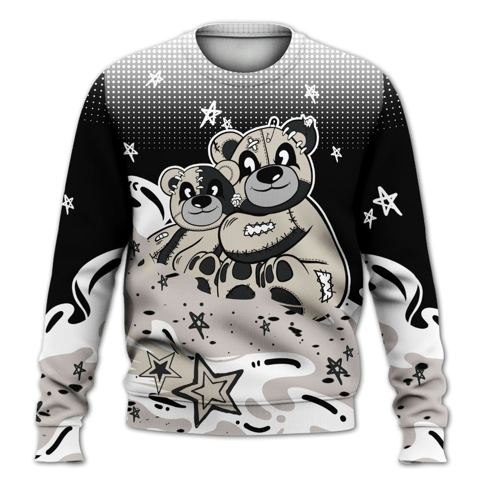 Sweatshirt To Match Retro Reverse Metallic 5s - Sincere Fondness Bear Stars All Over Print