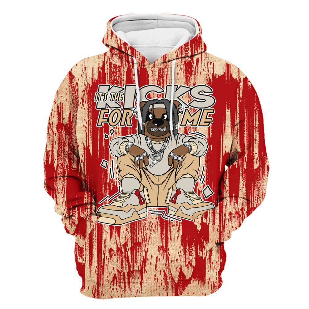 Hoodie To Match Dunk Low Strawberry Waffle - Sneakers Bear Glitch Art All Over Print