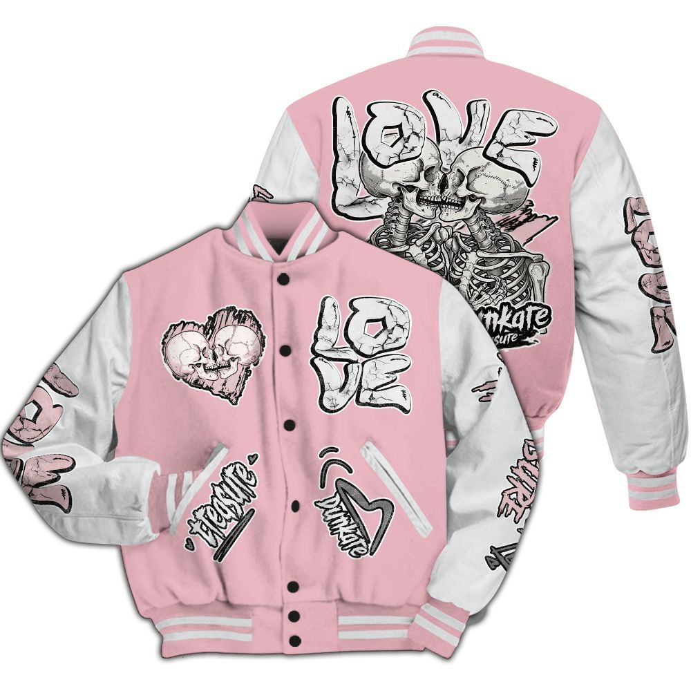 Varsity Jacket To Match Air Max DN Pink Foam - Skull Bear All Over Print