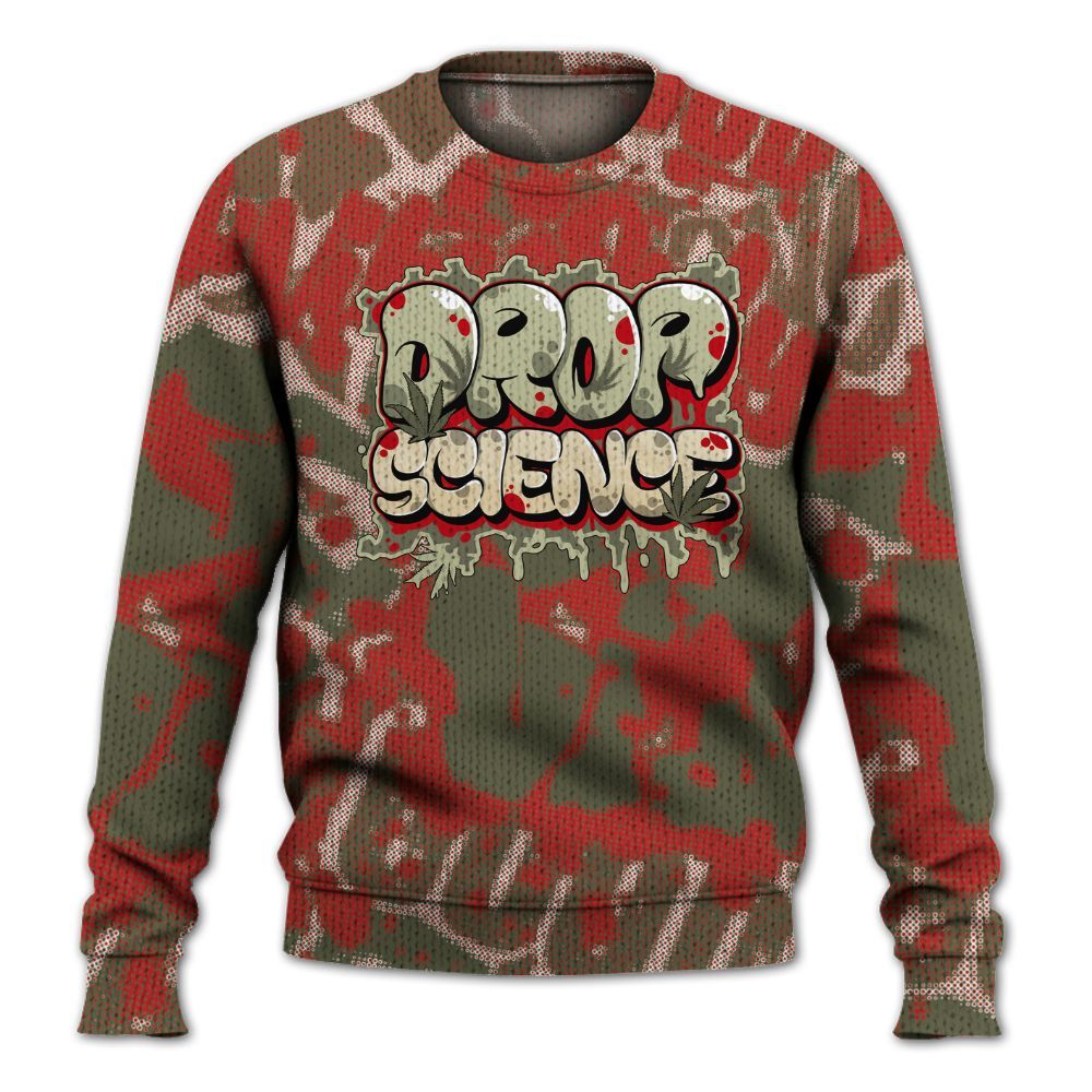 Knitted Sweater To Match Low OG Medium Olive 1s - Drop Science Street