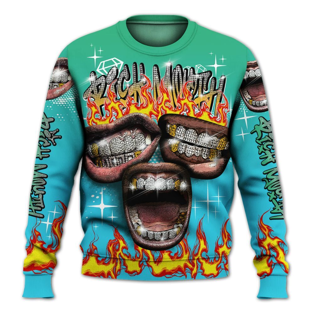 Sweatshirt To Match Dunk Chunky Dunky - Rich Mouth Fire Rap Retro 90s All Over Print