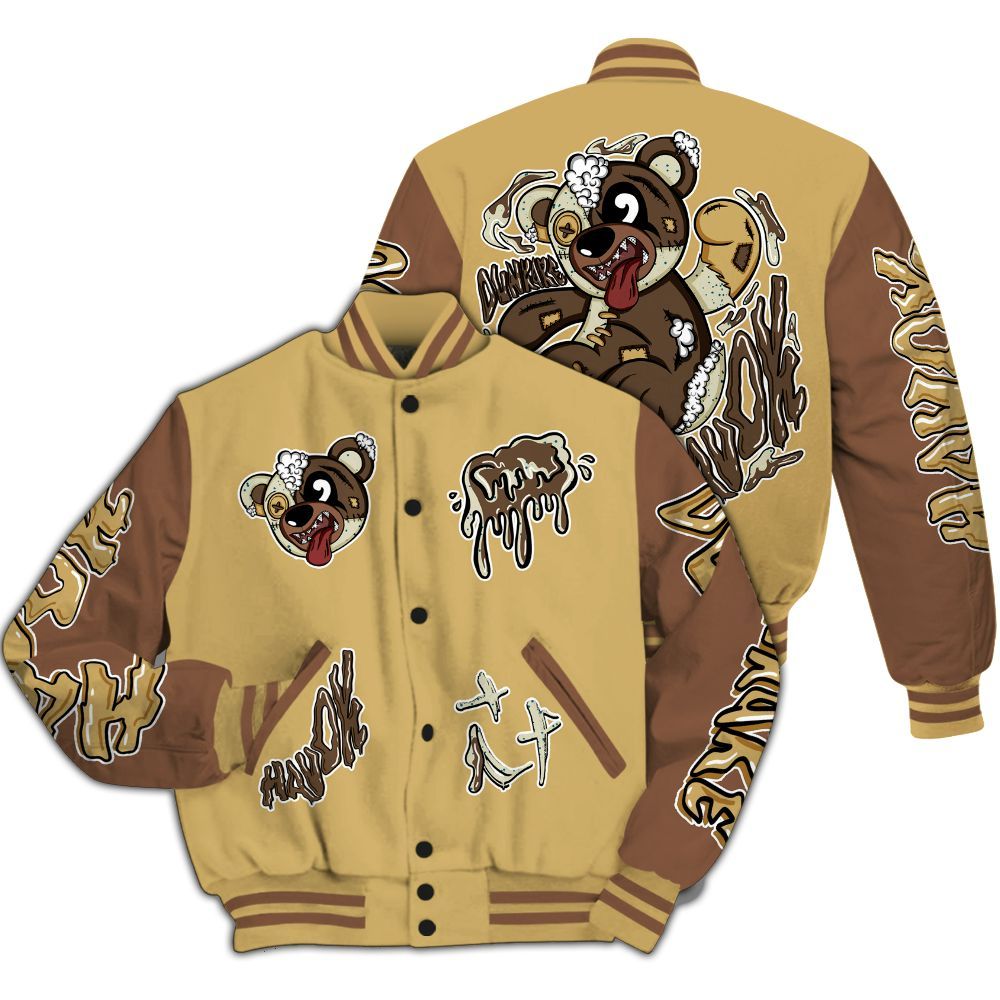 Varsity Jacket To Match Retro Cacao Wow 4s - Havok Bear All Over Print