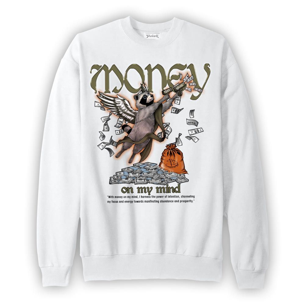 Sweatshirt To match Olive 5s Sweatshirt - Money On My Mind Raccoon Graphic