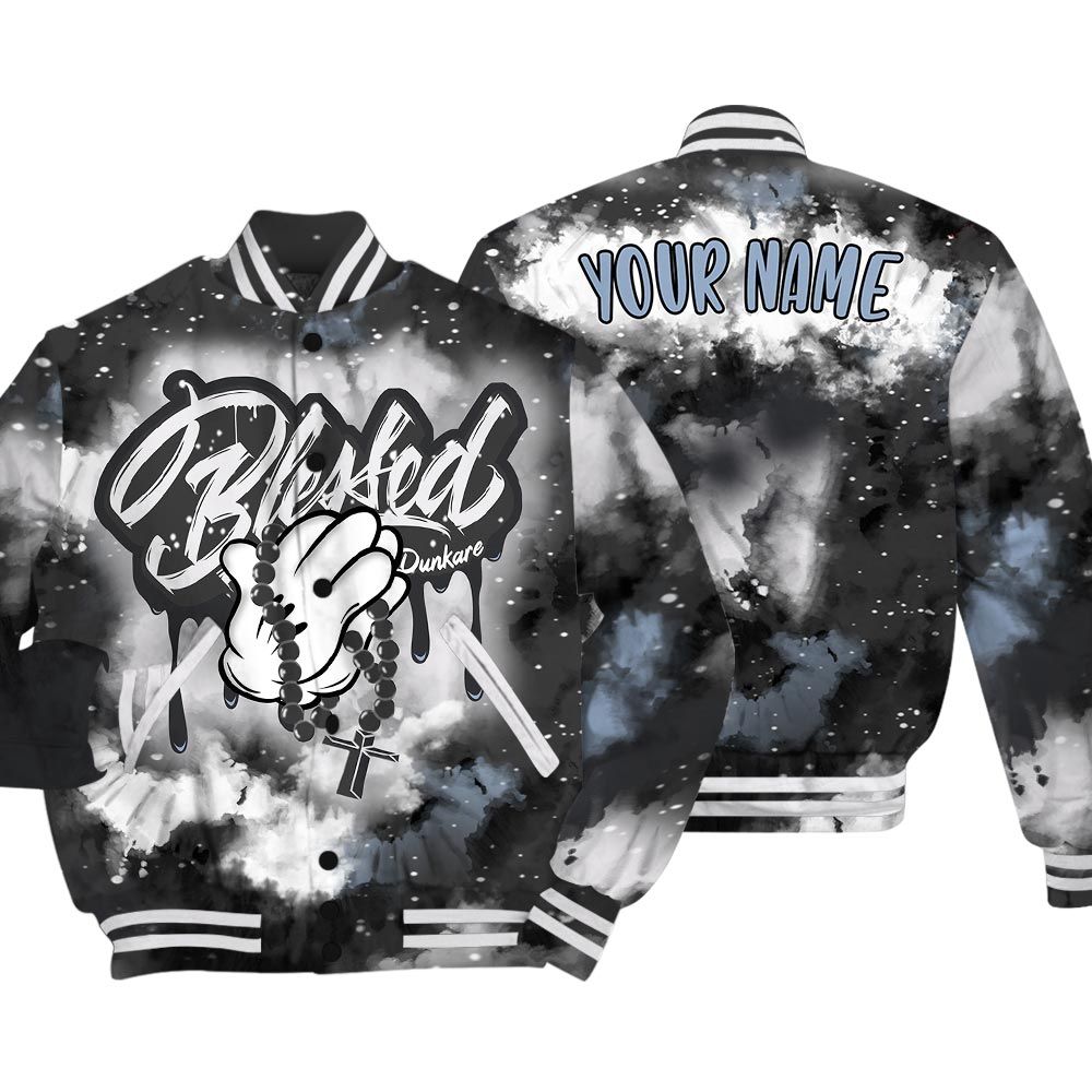 Varsity Jacket To Match Varsity Streetwear God Blessed Drip Tie Dye, Reverse Oreo 6s T-Shirt, Match Sneaker Reverse Oreo 6s Baseball Varsity Jacket 1704 NCT