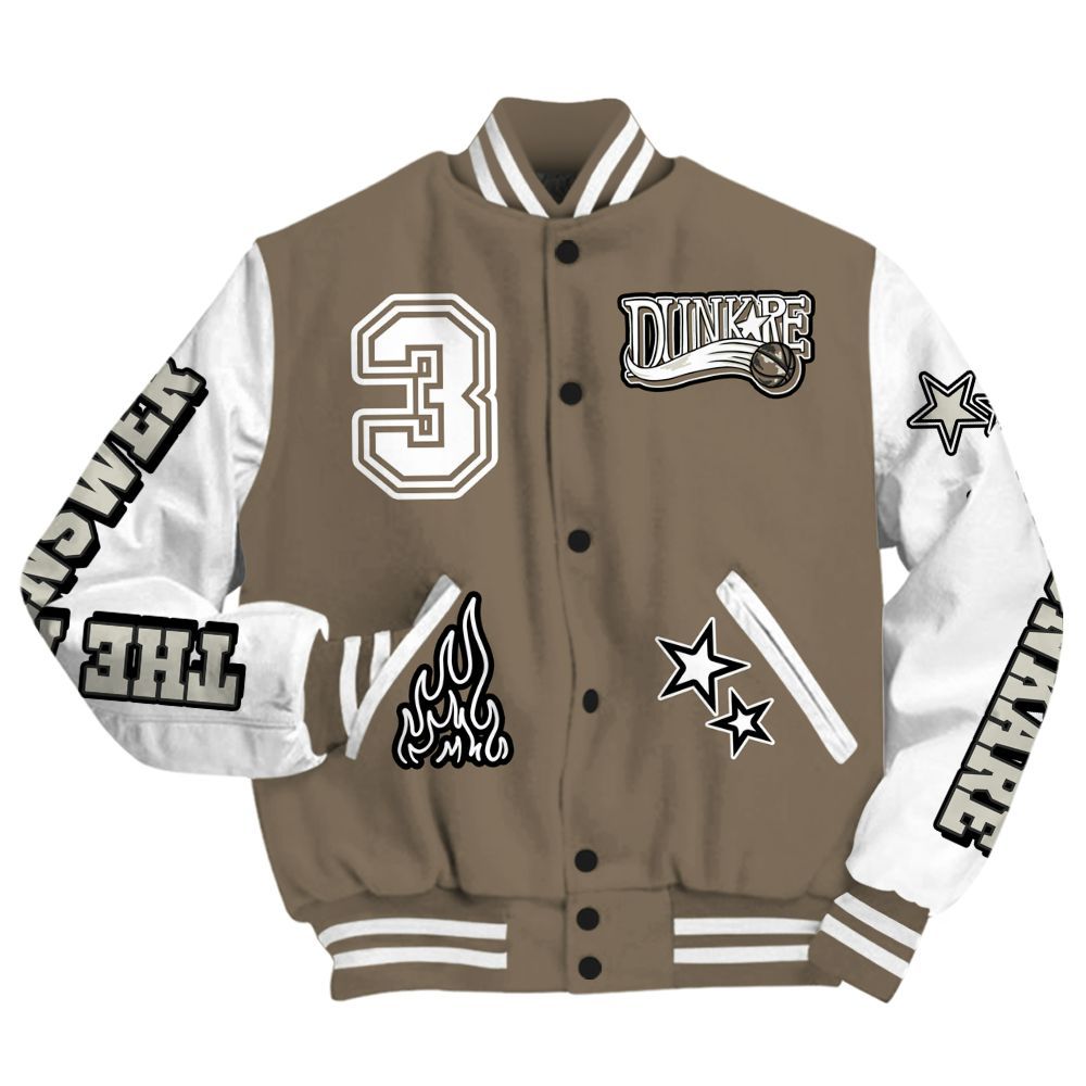 Varsity Jacket To Match Low OG Dark Mocha 1s - Allen Answer Skeleton All Over Print