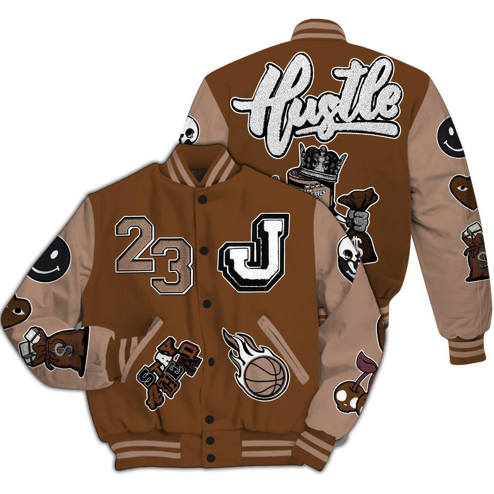 Varsity Jacket To Match Archaeo Brown 3s - Hustles Money Number 23 All Over Print
