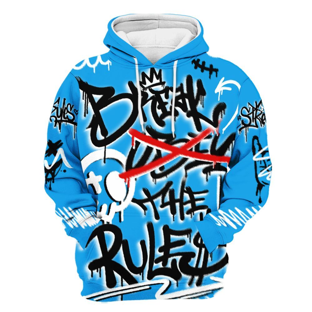 Hoodie To Match Black University Blue 2022 13s - Break Rules Streetwear All Over Print