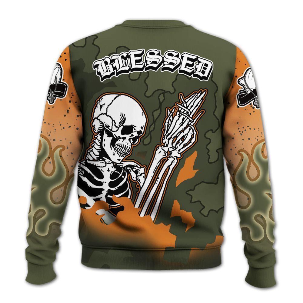 Sweatshirt To Match Olive 5s - Prayed For Enemies Graphic Blessing All Over Print