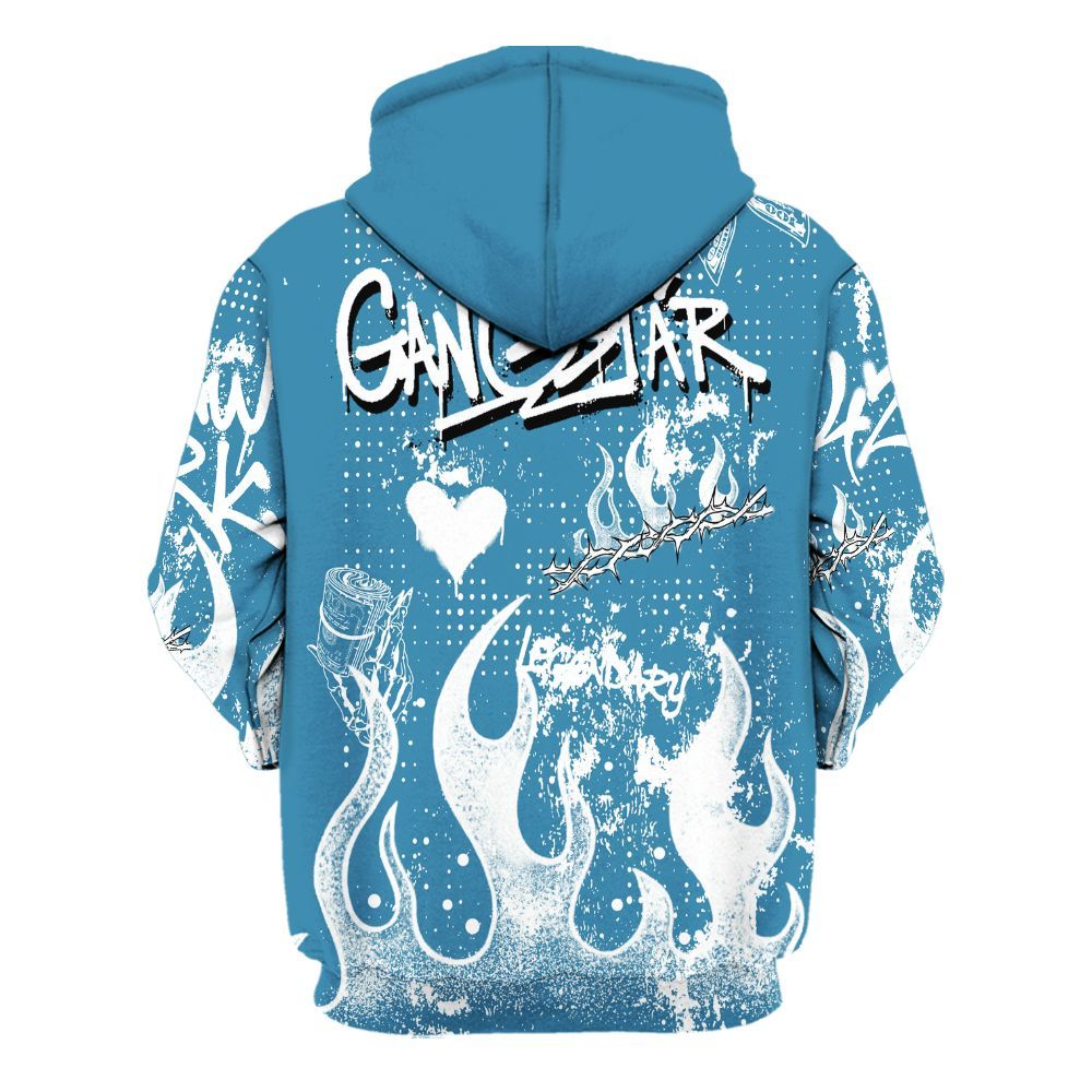 Hoodie To Match High OG UNC Reimagined 1s - Lucky Money Paid In Full Graffiti All Over Print