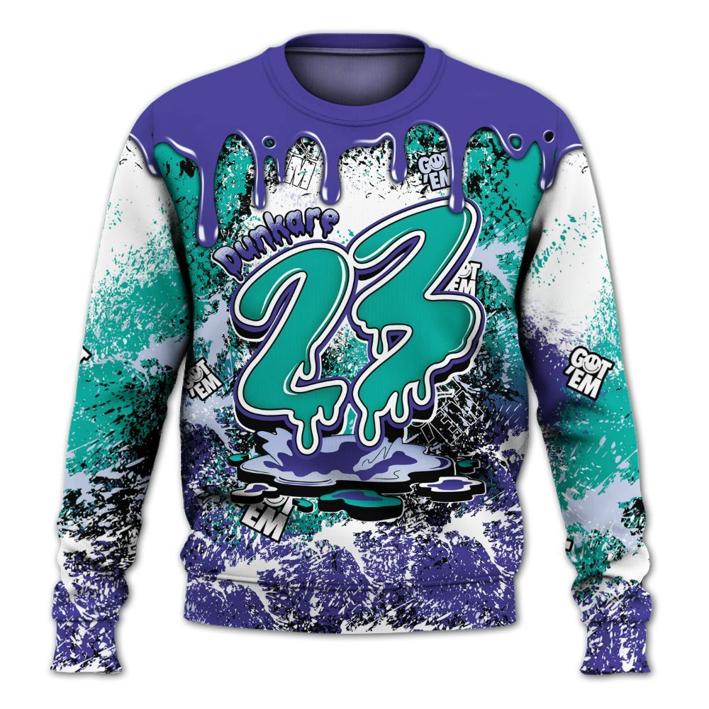 Sweatshirt To Match Retro Grape 5s - Dripping 23 Drip All Over Print