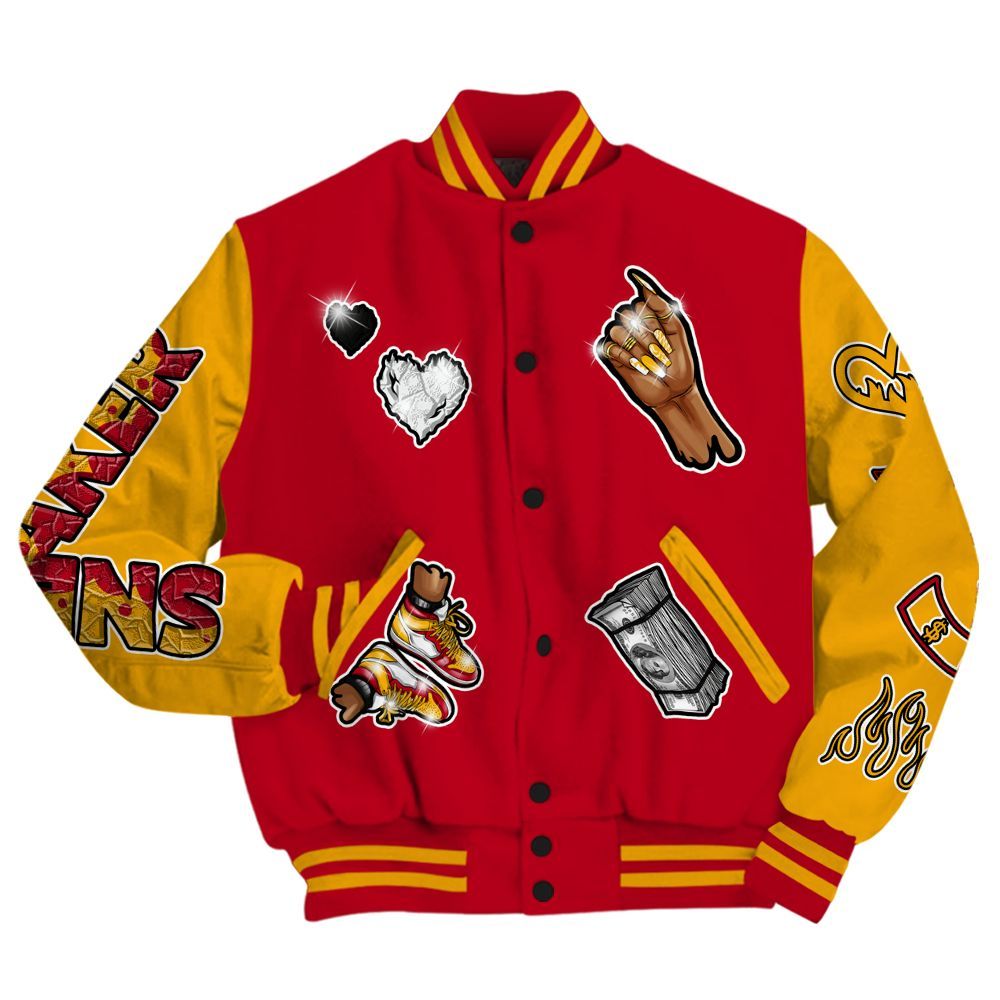Varsity Jacket To Match Cardinal 7s - Sneakerz Girlz All Over Print