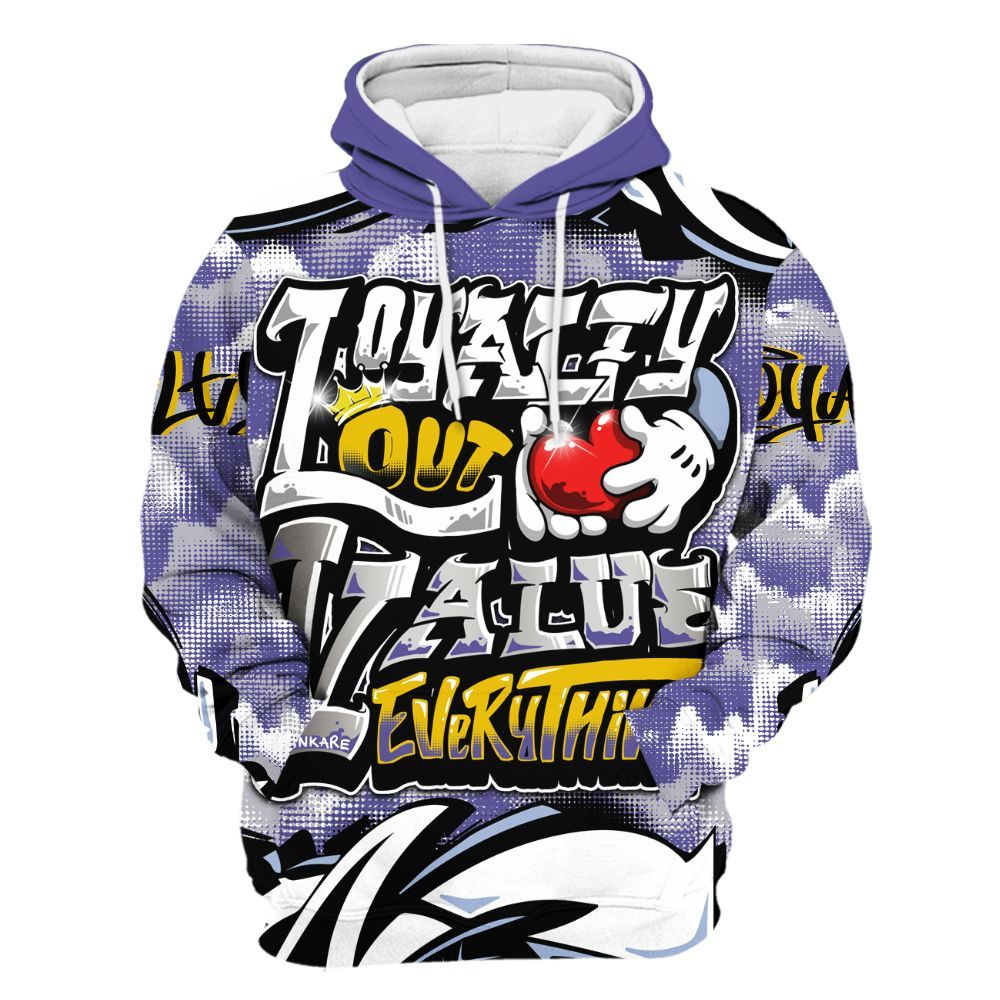 Hoodie To Match Lakeshow 4s - Loyalty Out Value Graffiti All Over Print
