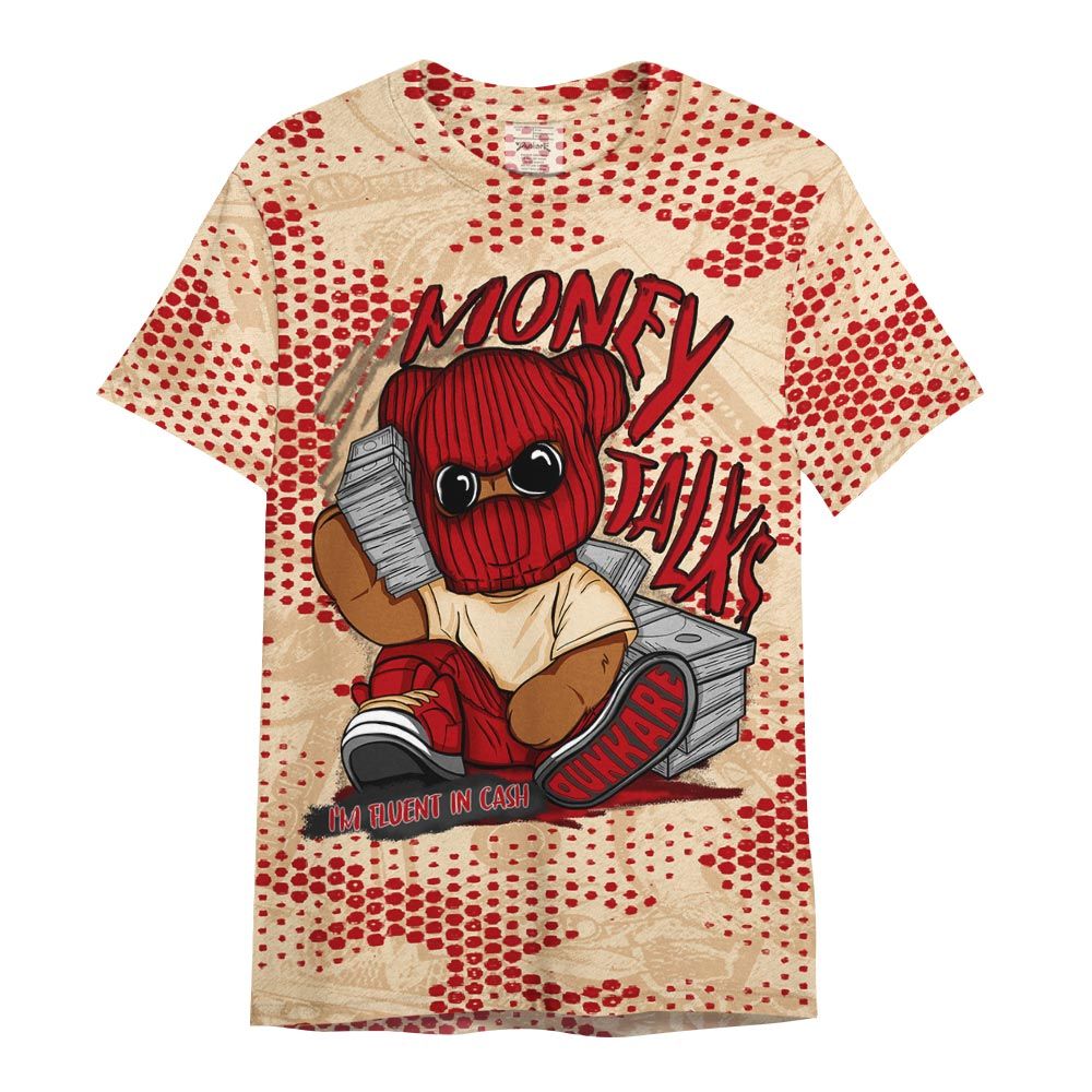 Shirt To Match Dunk Low Strawberry Waffle - Money Talk Bear Banknotes Art Shirt Unisex