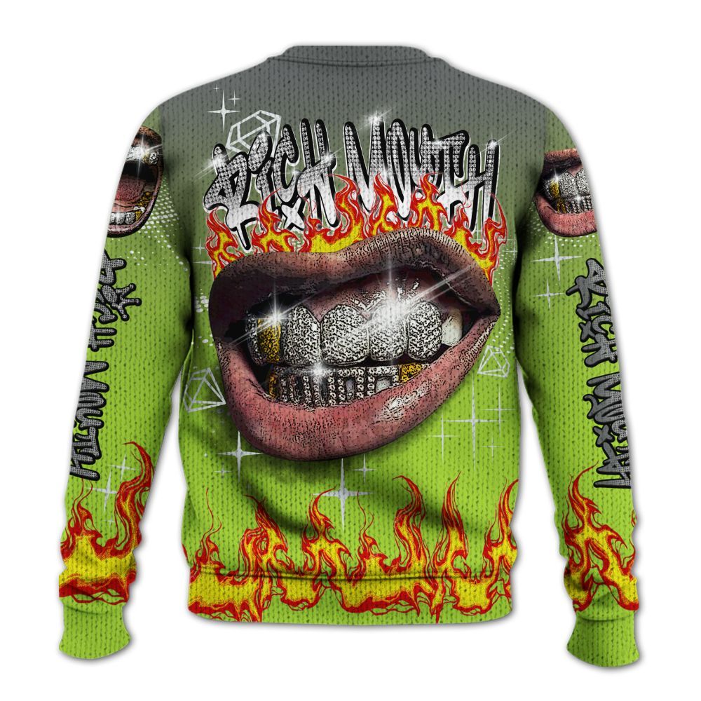 Knitted Sweater To Match Air Max 95 Neon - Rich Mouth Fire Rap Retro 90s