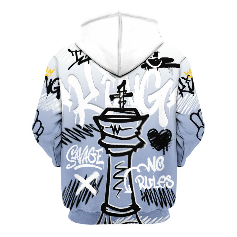 Hoodie To Match Retro Blue Grey 13s - Street King Chess Streetwear All Over Print