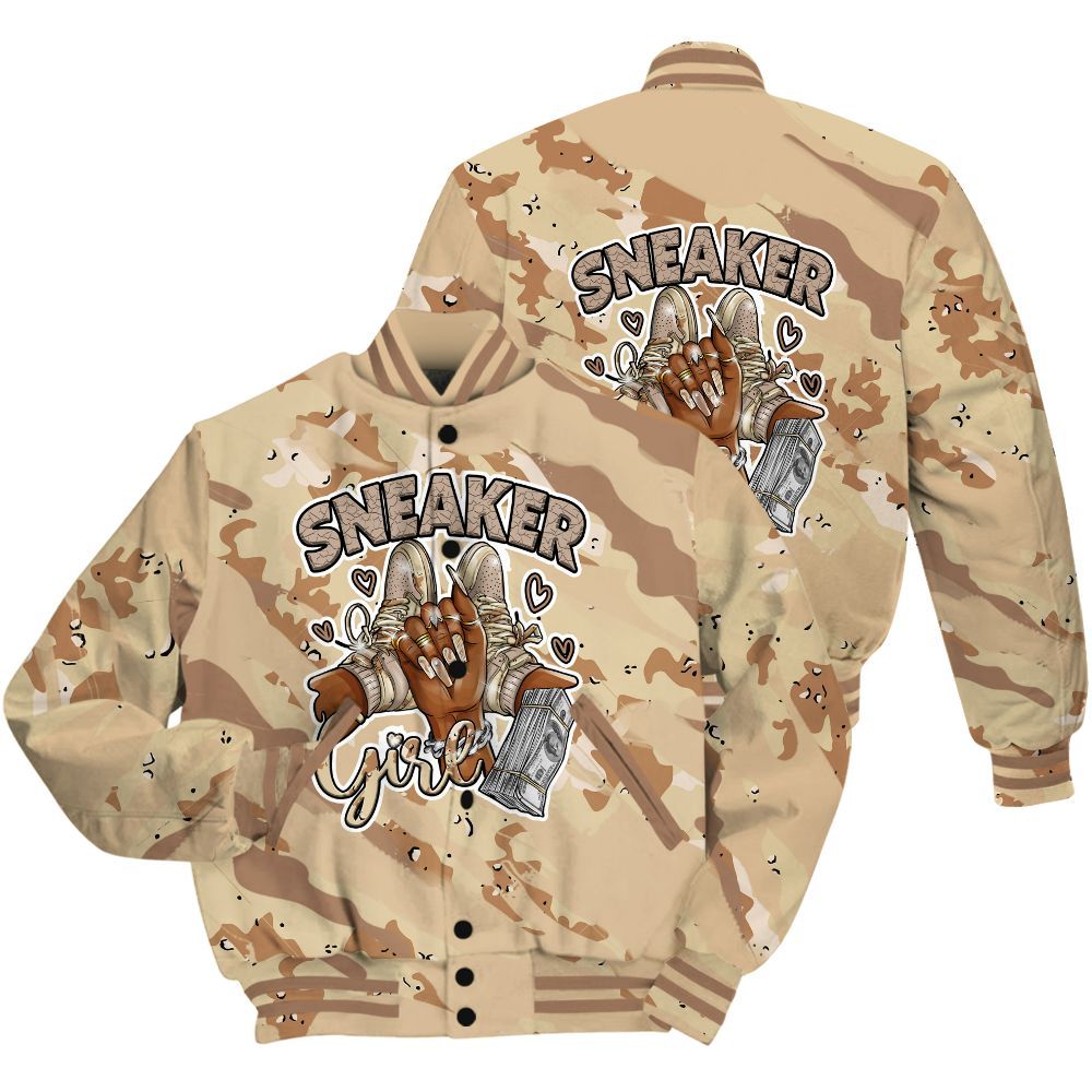 Varsity Jacket To Match Desert Camo 3s Shirt - Sneakerz Girlz Colored All Over Print