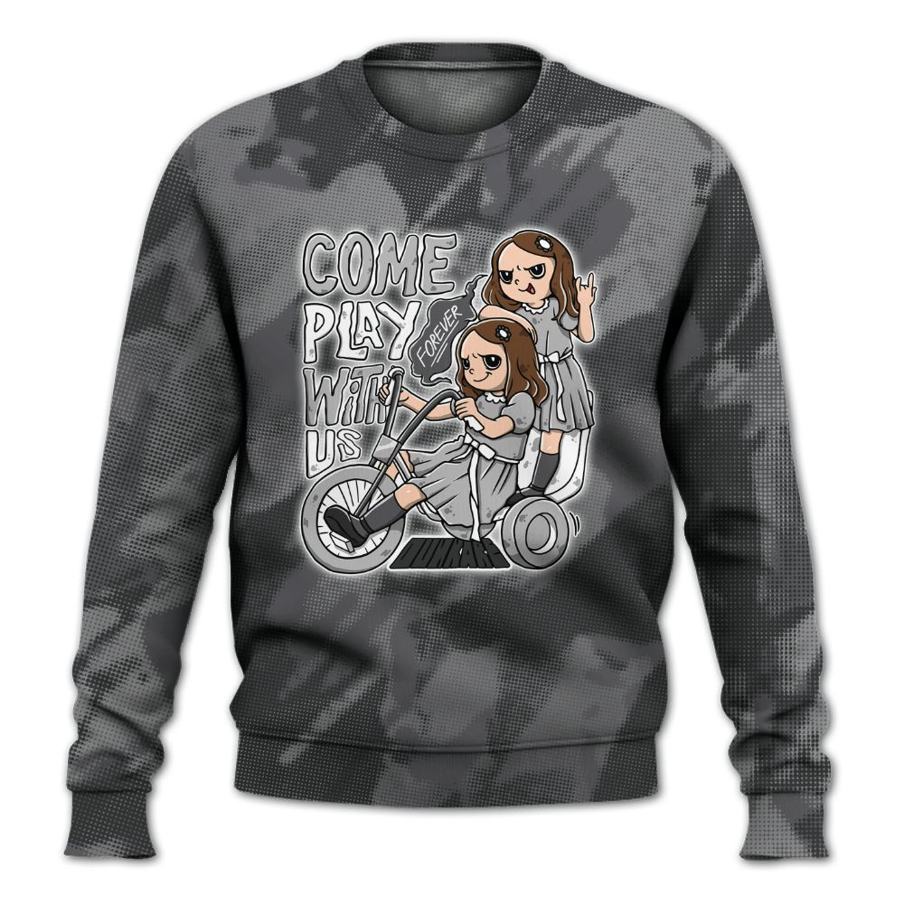 Sweatshirt To Match White Thunder 4s - Come Hangout Halloween Abstract Halftone All Over Print