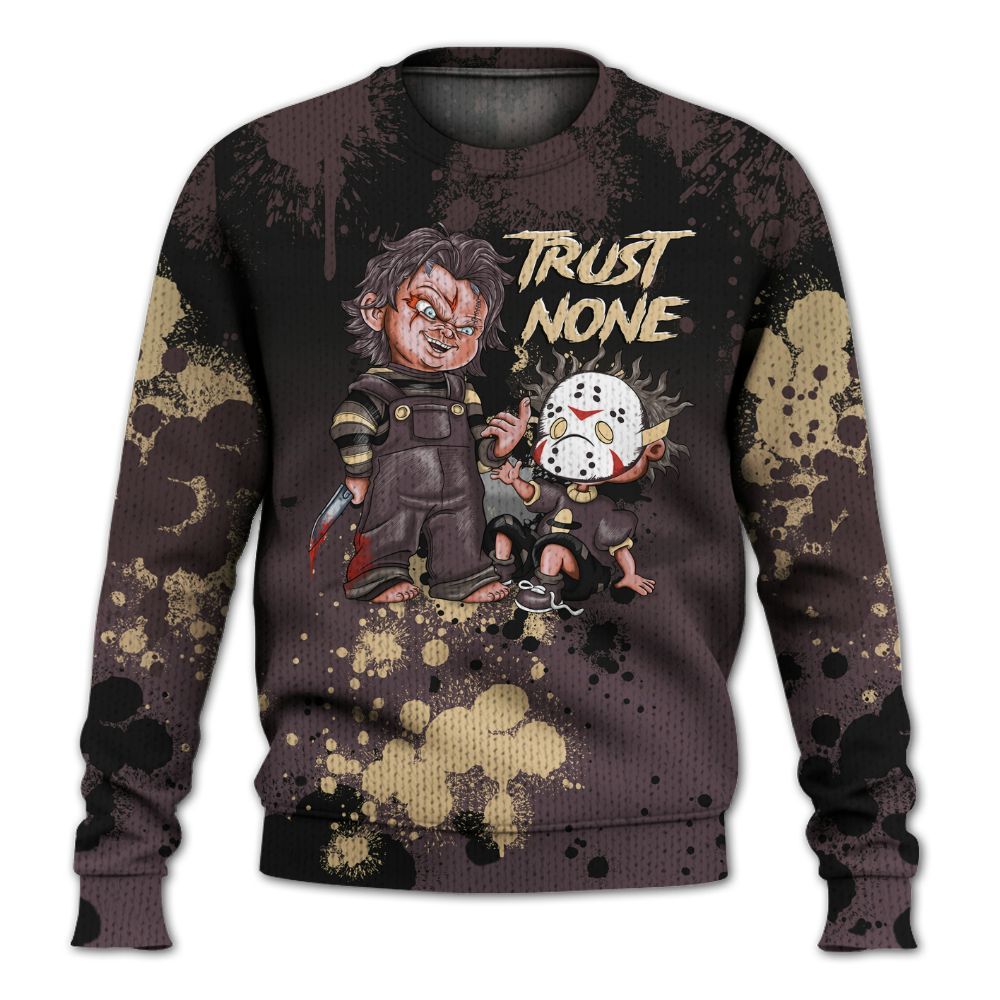 Knitted Sweater To Match AMM Black 3s - Trust No One Scary