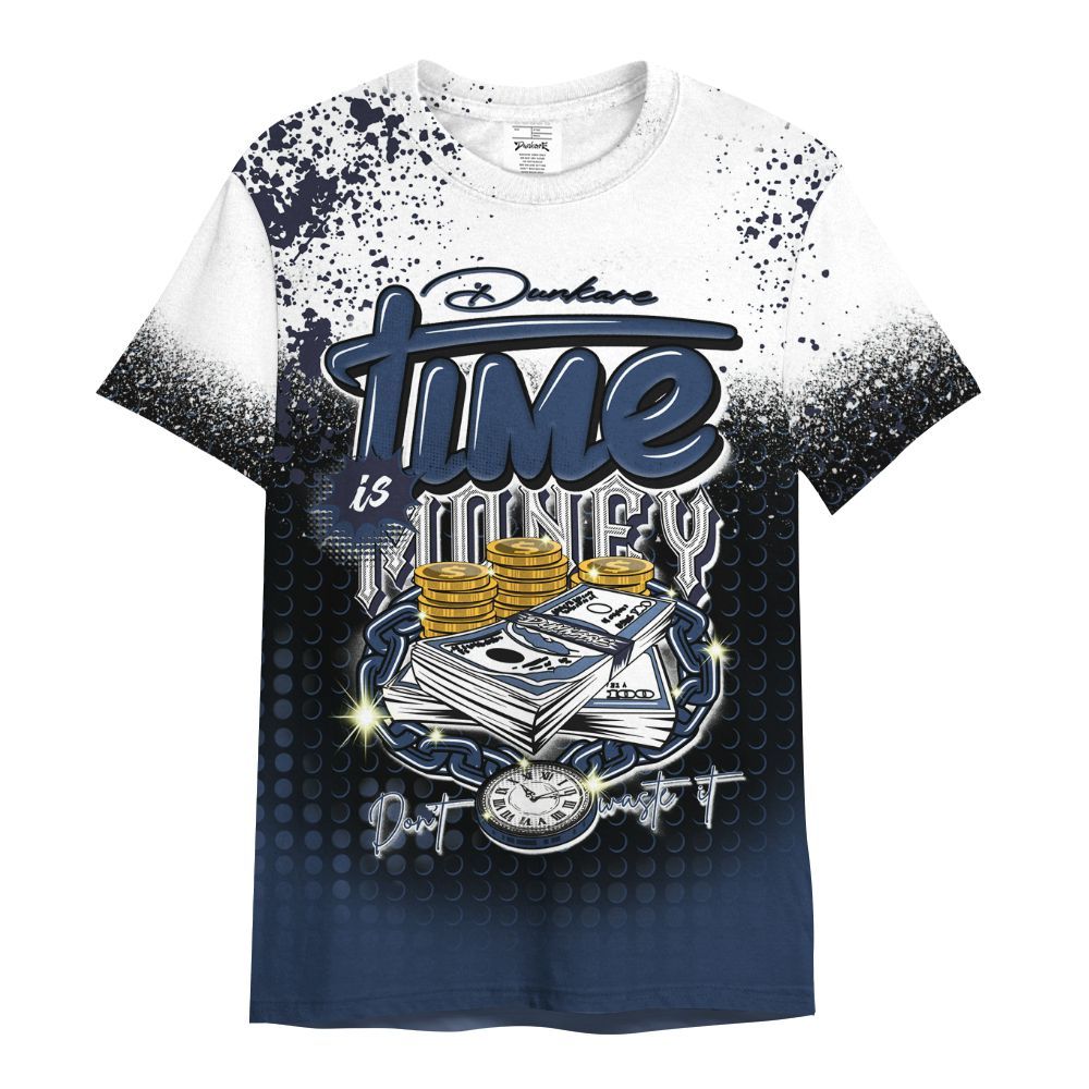 Shirt To Match Low 85 Metallic Blue 1s - Halftone Time Is Money All Over Print