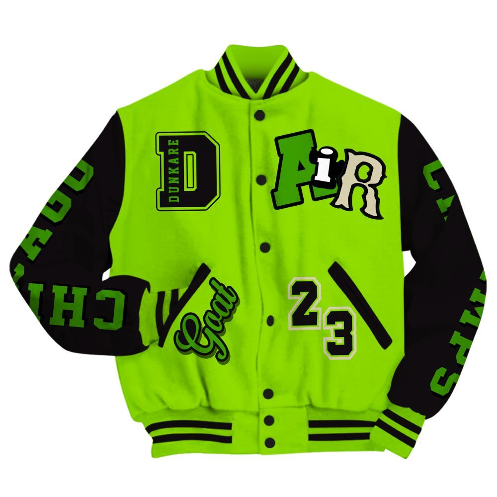 Varsity Jacket To Match Electric Green 6s - AIR Number 23 GOAT All Over Print
