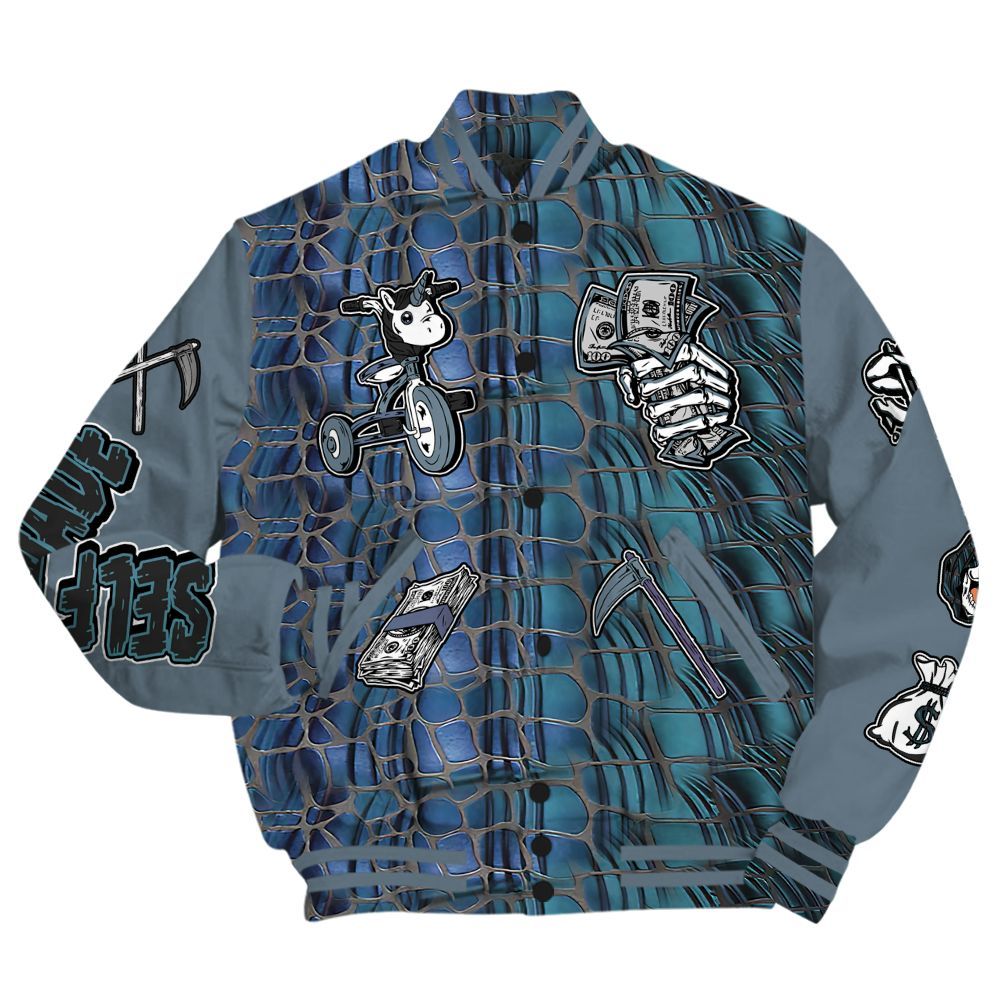 Varsity Jacket To Match Air Foamposite Kazuya Mishima - Self Make Skeleton All Over Print