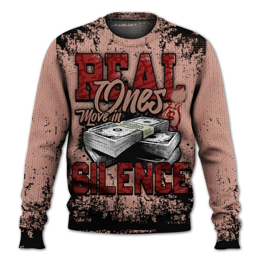 Knitted Sweater To Match Valentines Day 3s - Move In Silence Money Street Retro