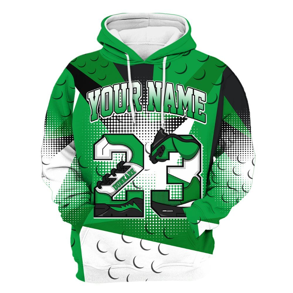 Hoodie To Match Low Lucky Green 1s - Poly Custom Name Number 23 5s All Over Print