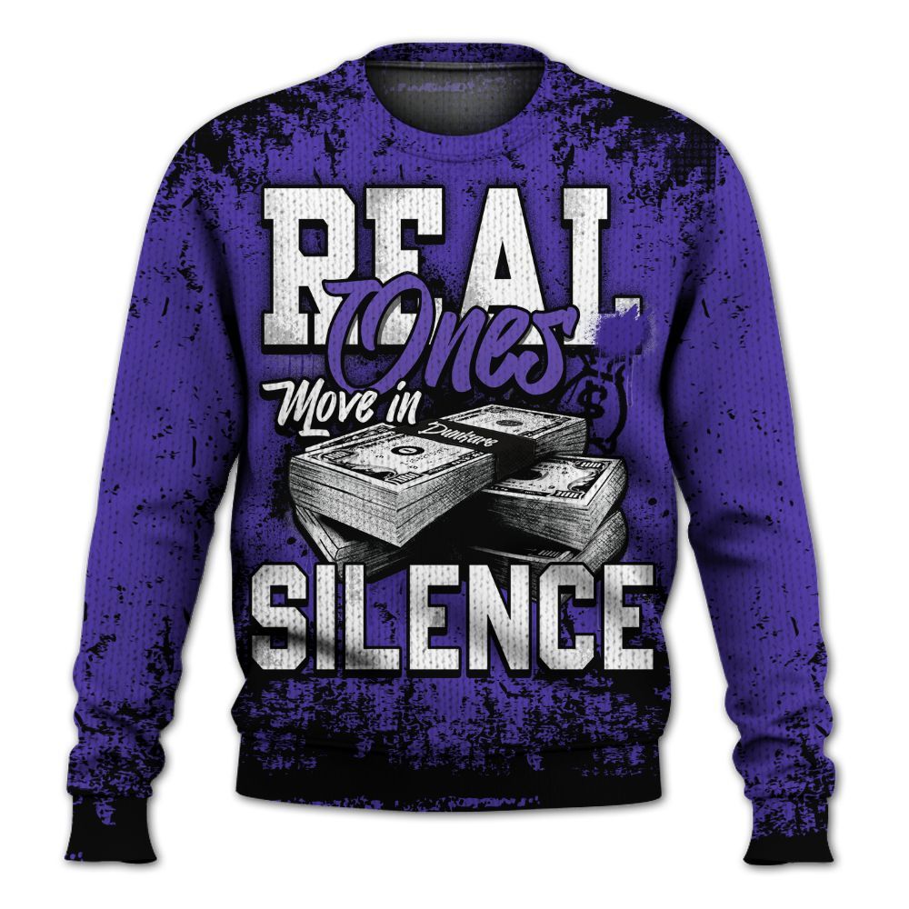 Knitted Sweater To Match Field Purple 12s - Move In Silence Money Street Retro