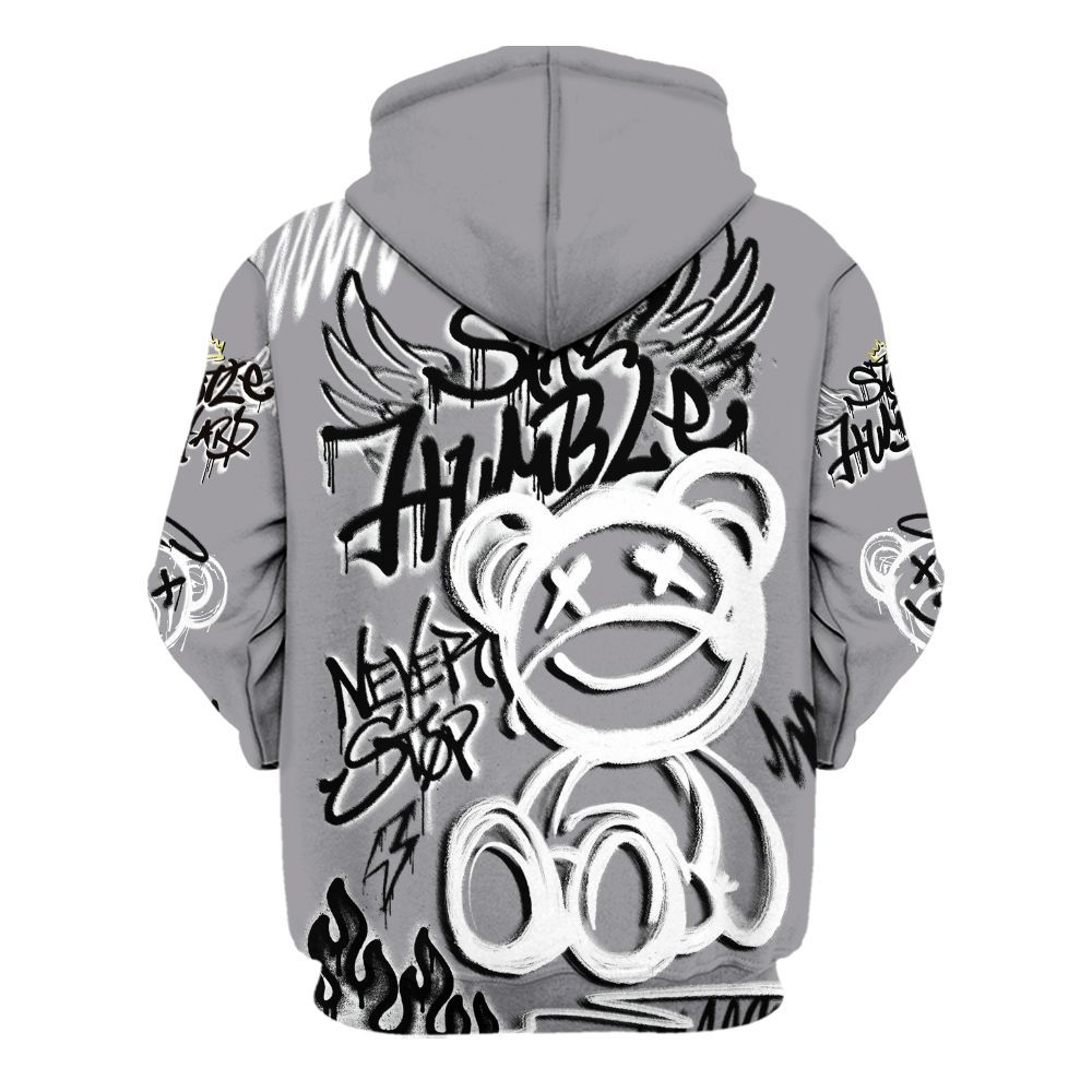 Hoodie To Match Cement Grey 11s - Humble Drip Streetwear Graffity All Over Print