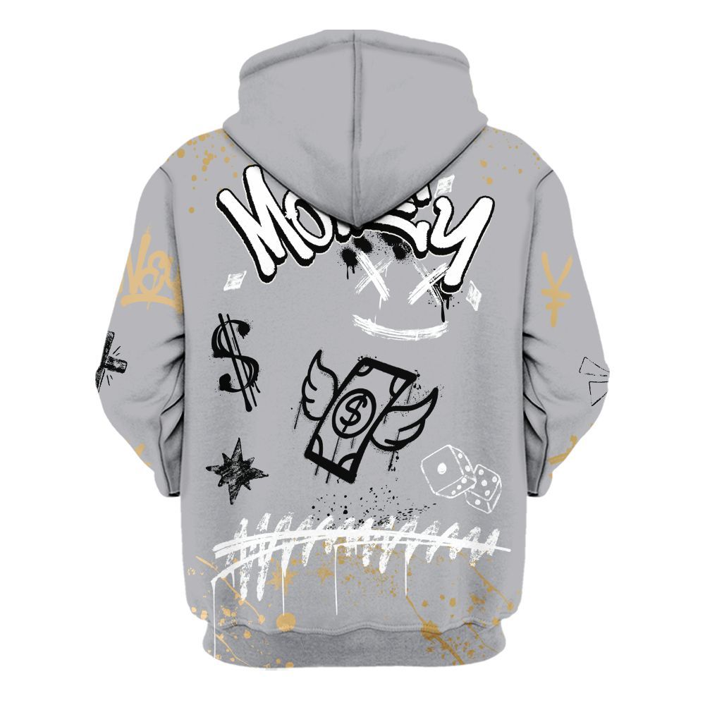 Hoodie To Match Retro High OG Cool Grey 1s - Everybody Paid In Full Crayon All Over Print