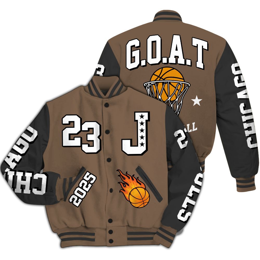 Varsity Jacket To Match Dark Mocha Jack - Chicago 23 Basketball All Over Print