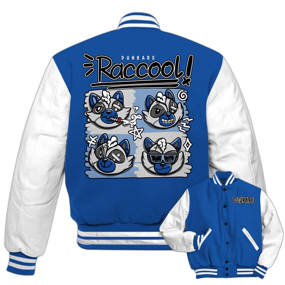 Varsity Jacket To Match Low Space Royal 11s - Raccool Raccoon Varsity Jacket Unisex