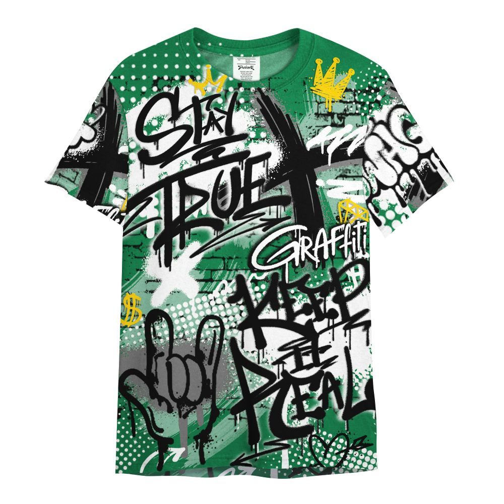 Shirt To Match Pine Green 13s - True It Real Graffiti Streetwear All Over Print