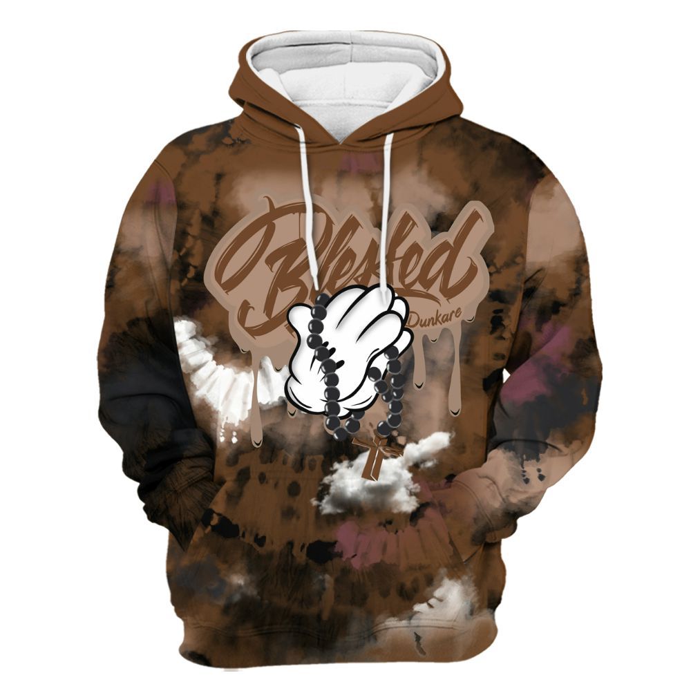 Hoodie To Match Archaeo Brown 3s - God Blessed Tie Dye All Over Print