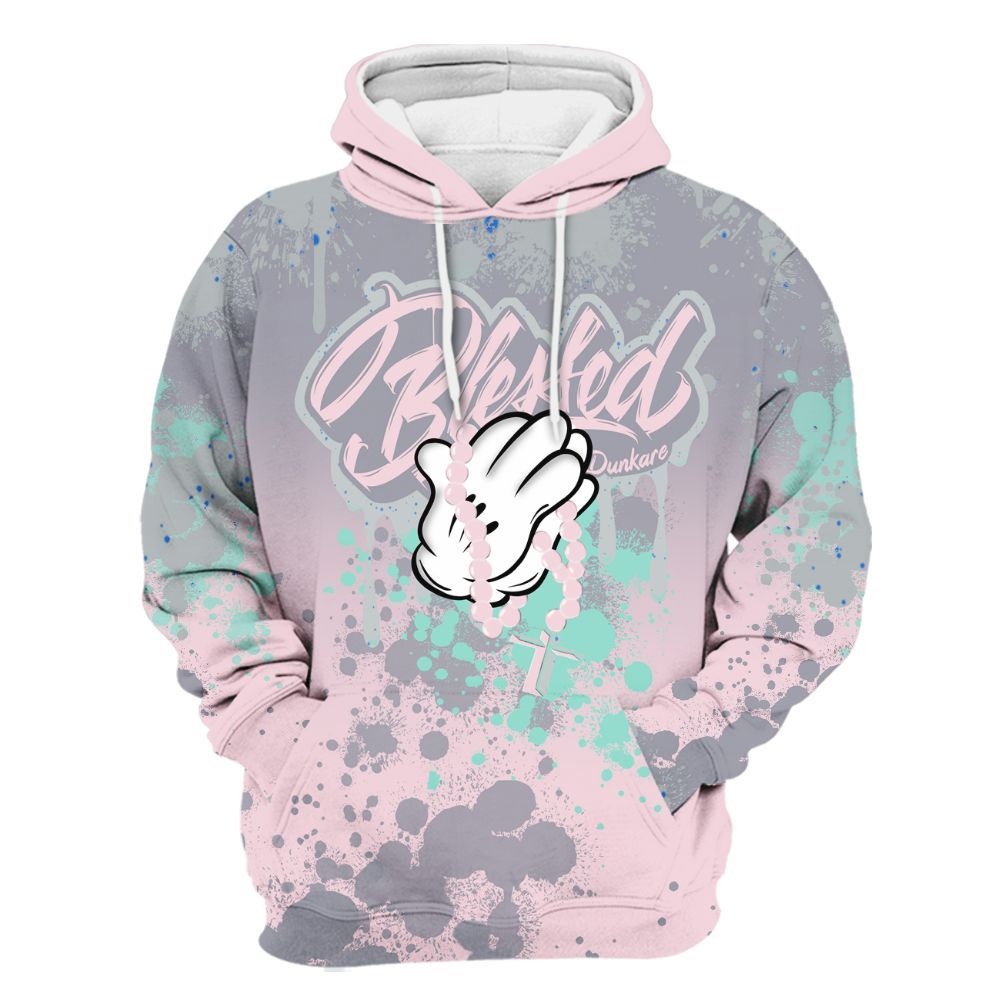 Hoodie To Match Retro Easter 5s - God Blessed Ink Drip All Over Print