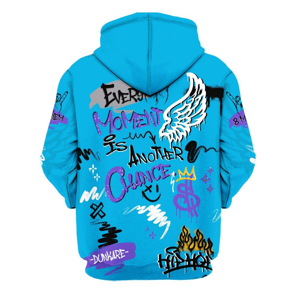 Hoodie To Match Retro Aqua 8s - 8Mile Movie Graffiti All Over Print