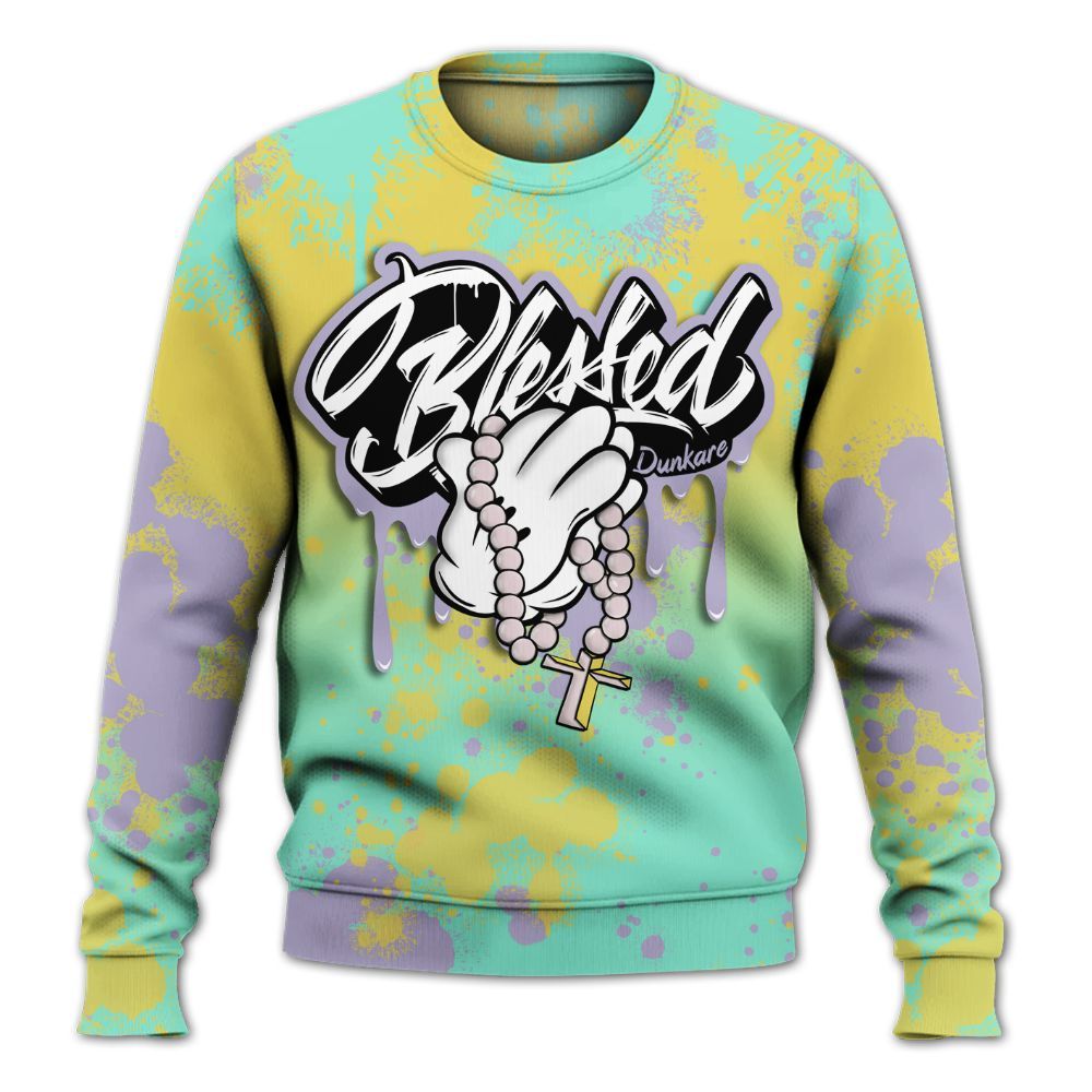 Sweatshirt To Match Dunk Low Easter 2026 - God Blessed Ink Drip All Over Print