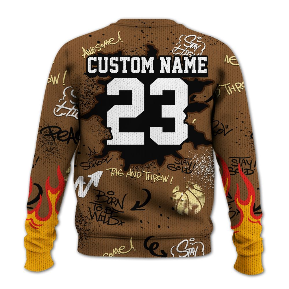 Knitted Sweater To Match Air Max 90 Escape - Number 23 Basketball Bear Custom Name