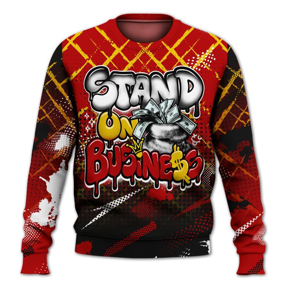 Sweatshirt To Match Low Lucky Cat 1s - Halftone Stand Business Dripping All Over Print