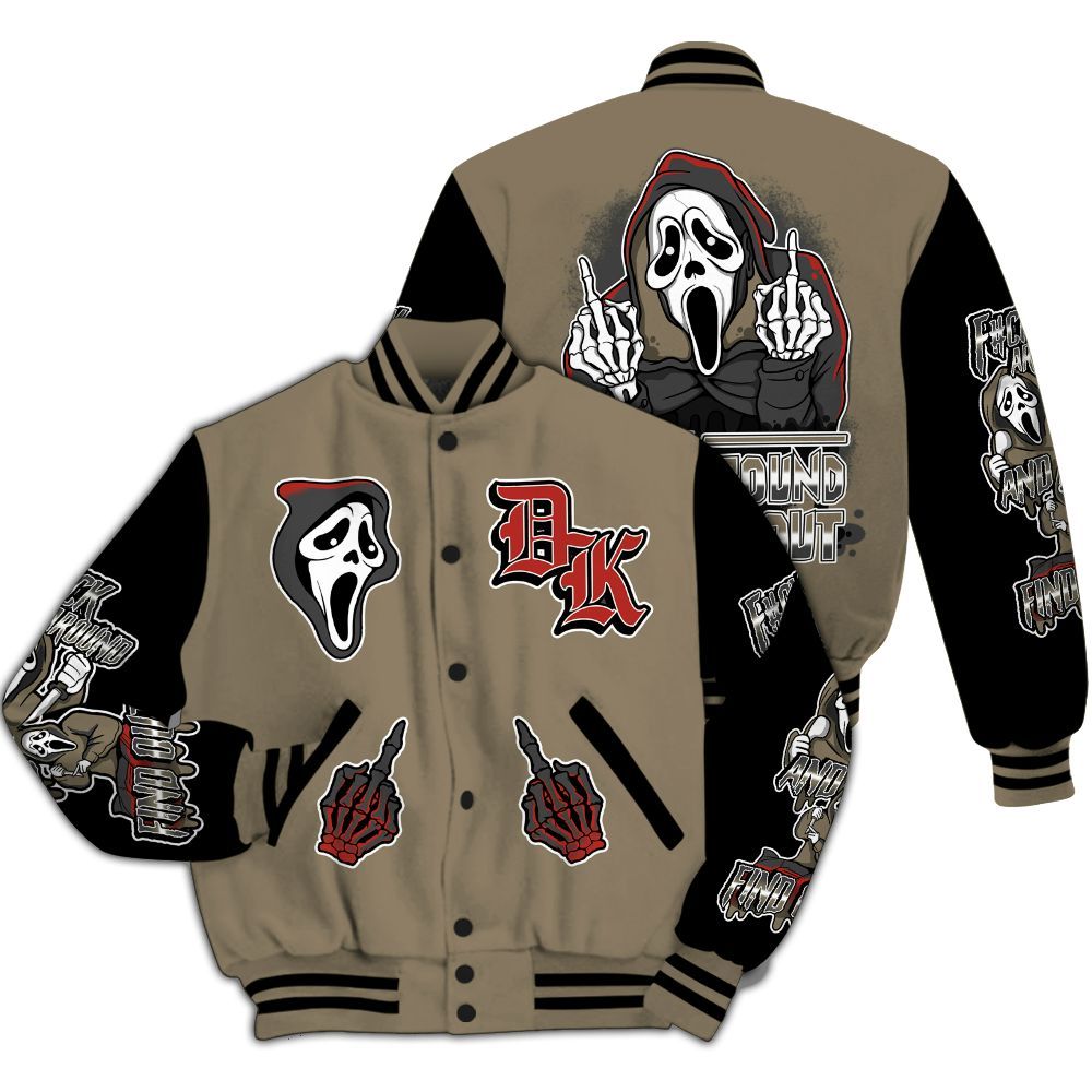 Varsity Jacket To Match Olive 9s - F#CK And Find Out Graphic All Over Print
