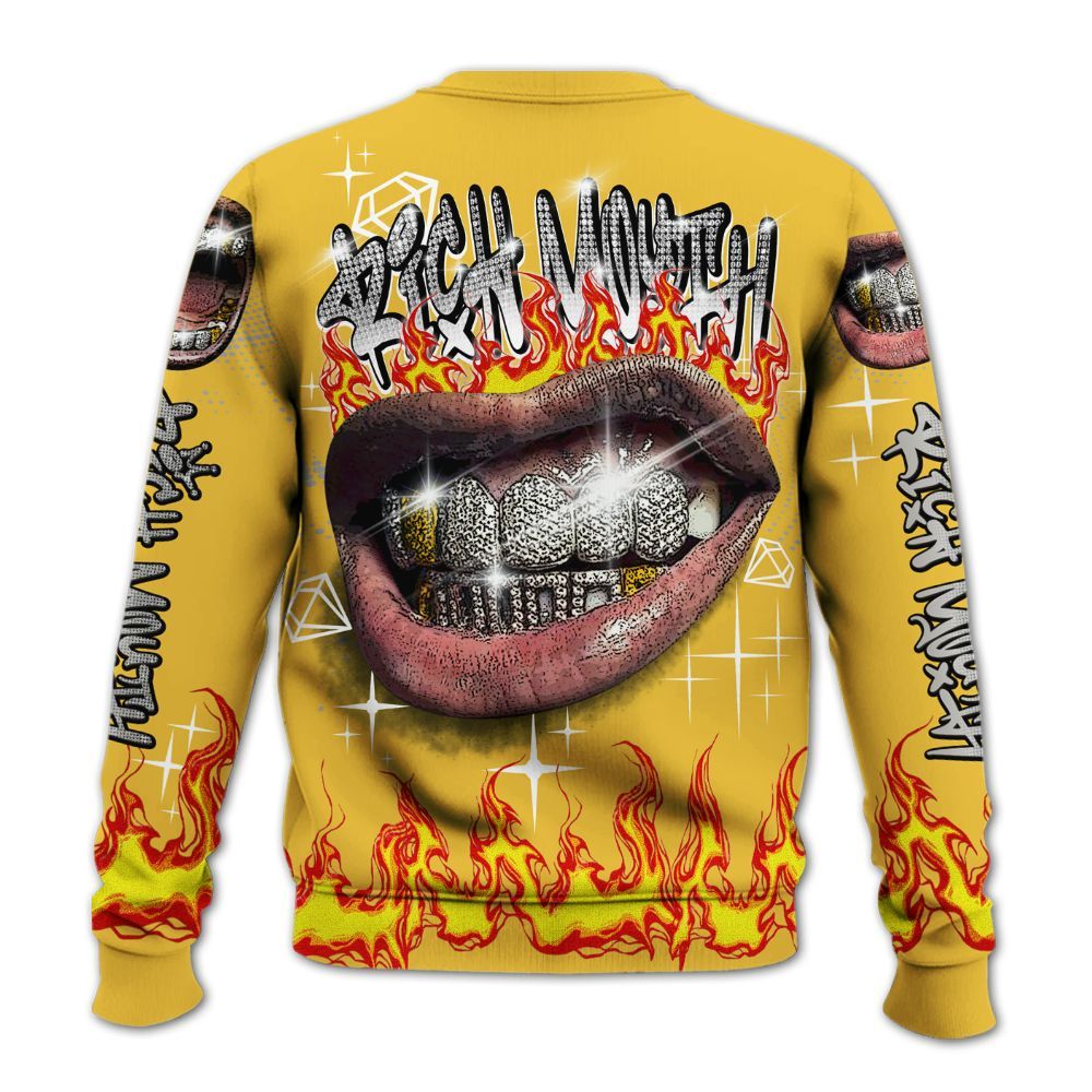 Sweatshirt To Match Low Yellow Python 11s - Rich Mouth Fire Rap Retro 90s All Over Print