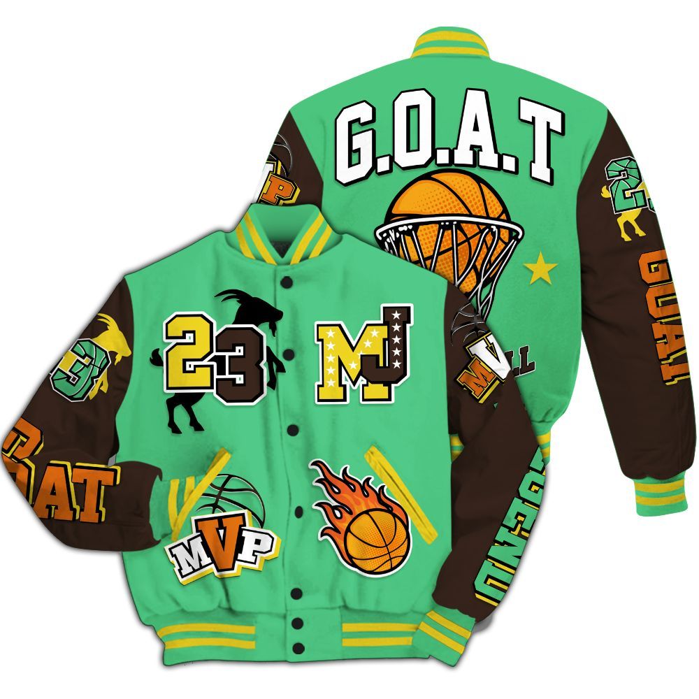 Varsity Jacket To Match SB Dunk Low Tourmaline - 23 Goat MVP Basketball All Over Print